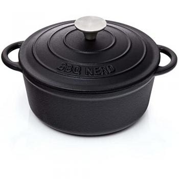 Runder Emaille-Beschichteter Gusseisentopf – BBQ‑Nerd-Variante