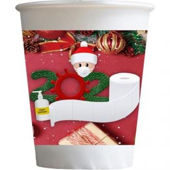 5Pcs Christmas Party Disposable Cups Santa Claus Design