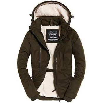 Superdry SD Hooded Microfibre Boxy Snor, Manteau Femme, Vert