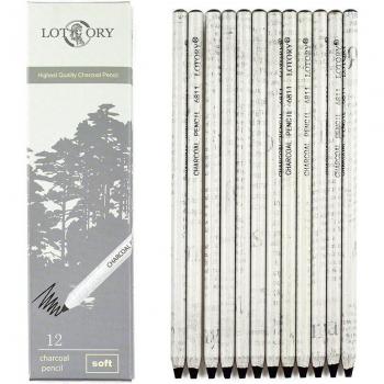 Lotory 12 Charcoal Pencils with Black Paper