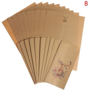 20pcs Retro Kraft Letter Paper and Envelope Set