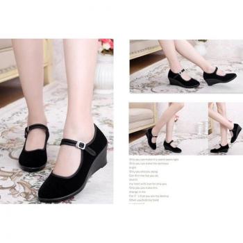 Women’s Wedge Dance Shoes - Black High Heels