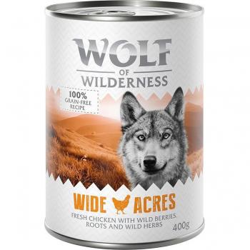 Wolf of Wilderness Adult 6 x 400 g - NOVO: Amplias Praderas - Pollo