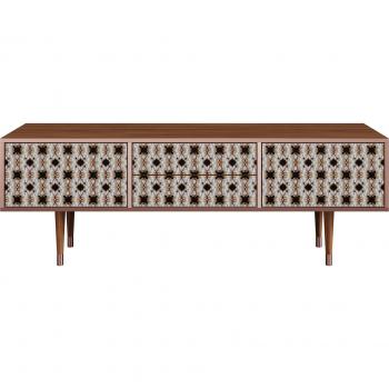 Mueble de televisión 170 cm nogal con almacenamiento