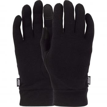 Pow Black Merino Wool Glove Liners - XL Size