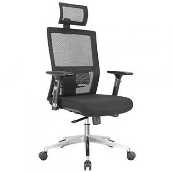 Chaise de bureau KAPPA Synchrone Hauteur de dossier réglable Soutien Lombaire réglable Accoudoirs 3D Appui-tête Pied Aluminium