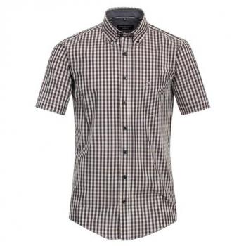 Casamoda Herren‑Kurzarm‑Kariert‑Freizeitshirt – Größe L, Normale Passform