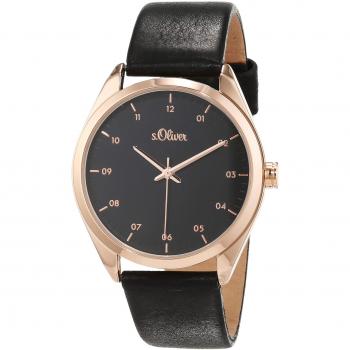 Damen Analog Quarz Uhr s.Oliver – Lederarmband, Modell SO‑3733‑LQ