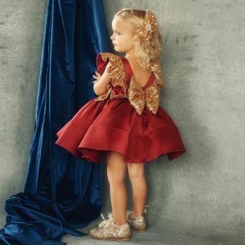 Vestido Tutú de Navidad para Bebé con Lentejuelas Rojas