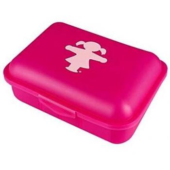 Brotdose Pausierer Pink mit Ampelfrau