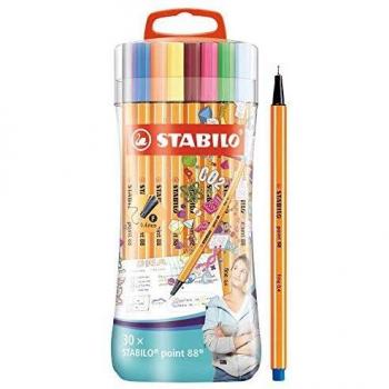 Multifärgad Tuschpenna Stabilo Point 88 (30 st)