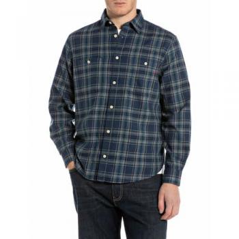 Replay Camicia a maniche lunghe M150.000.52812 Verde/Grigio L