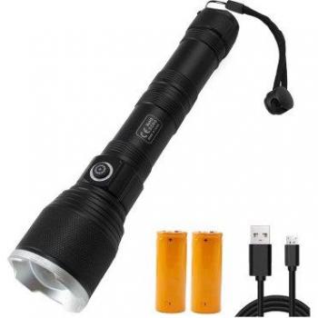 Linterna LED Recargable USB 5m ZOOM Batería de Litio Impermeable