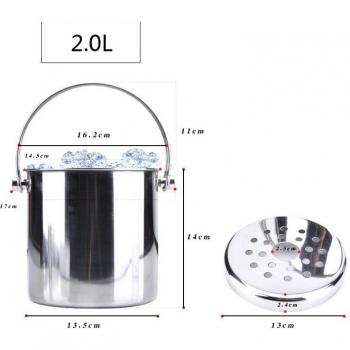 Stainless Steel Ice Bucket Wine Cooler 2.0L