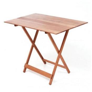 Homegarden - Tavolo richiudibile pieghevole piano strisce 60x100 noce casa cucina pic-nic