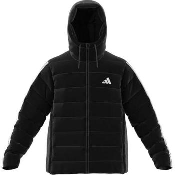 Chaqueta adidas Ess 3S en negro con detalles blancos, talla XL