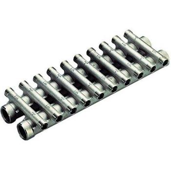 TIEMME Collettore compatto in ottone nichelato per riscaldamento 3/41/2 10+10