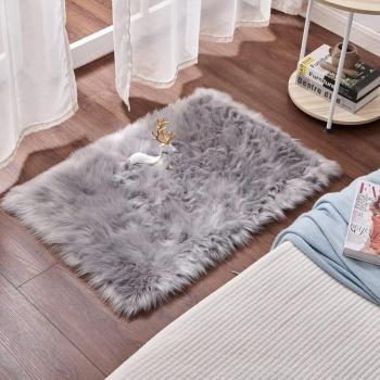 Tappeto Pelliccia Rotondo 60x60 Grigio – Comfort per Camera da Letto