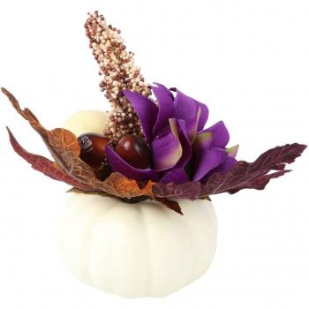 White Autumn Color Pumpkin Decor for Halloween - 1PC Desktop Decoration