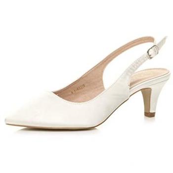 Ivory Pointed Heel Slingback Court Footwear