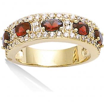 Elegant Sissi White Gold Garnet Ring - 7mm