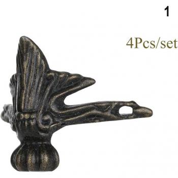 Antike Elefanten Schmuckbox aus Bronze mit Holz und dekorativen Füßen - 8er Set