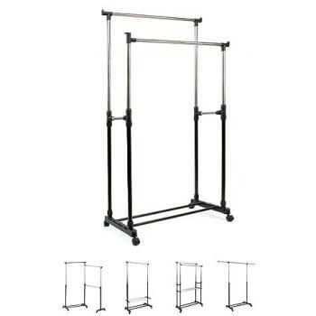 Perchero Burro Extensible de Metal con Ruedas - Altura Ajustable 95 cm a 150 cm