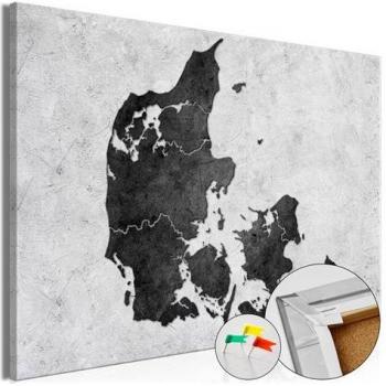 Quadro Di Sughero Stone Denmark Mappa 60x40