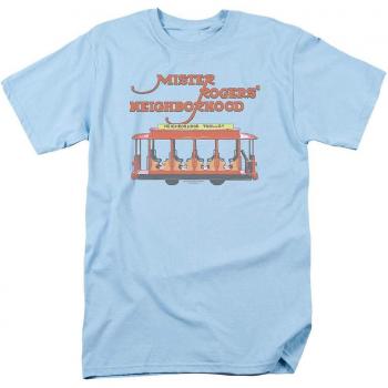 T-shirt Mister Rogers Trolley, Bleu Clair, S-3XL