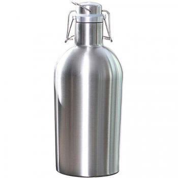 2L Stainless Steel Homebrew Growler with Secure Lid