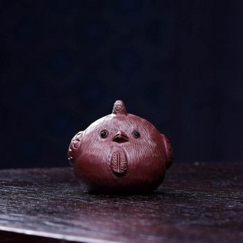Escultura de Zodíaco Pollo en Cerámica Yixing