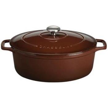 Cocotte Ovale en Fonte Émaillée 33 cm Marron Chasseur – PUC473379