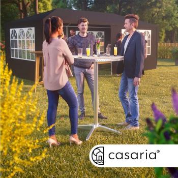 CASARIA® Set de 2 tables de bar bistrot ronde diamètre 60 cm hauteur réglable 70 cm / 115 cm 2 en 1 en aluminium mange debout