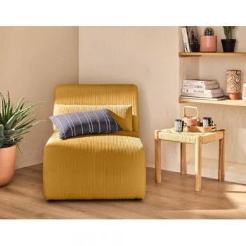Onyx - Fauteuil Velours Jaune Sans Accoudoirs