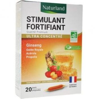 Naturland Stimulant Fortifiant Bio 20 Ampoules - Boîte 20 ampoules de 10 ml