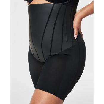 SPANX para mujer - Pantalón corto de cintura alta hasta la mitad del muslo TotalContour negro (M)