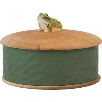 Holzdose mit Frosch