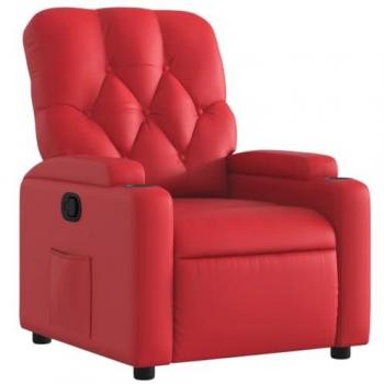 Fauteuil relaxant rouge en simili cuir