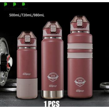 PANPANDA – Thermos de sport en acier inoxydable 316, 720 ml
