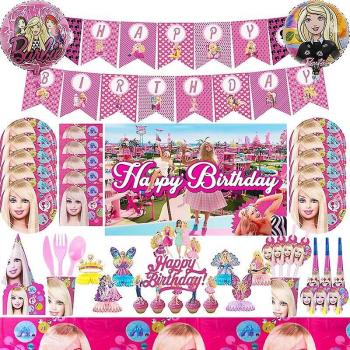 Ballons anniversaire Snxijv Barbie – Pack 10 pièces + fond