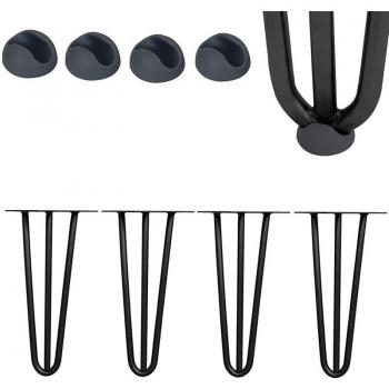 Supporti Hairpin per mobili, 4 unità, 86 cm di altezza, Colore Nero