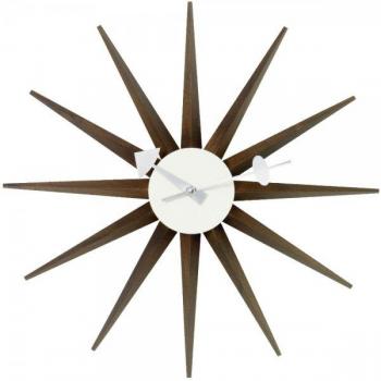Vitra Horloge Sunburst Brun Taille Universelle