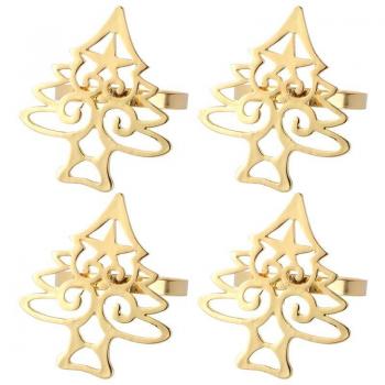 4Pcs Decorative Napkin Rings - Christmas Tree Style
