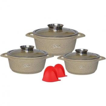 Aluguss Kochtopf Set 8 tlg Ø20,24,28cm