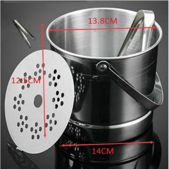 European Silver Stainless Steel Ice Bucket