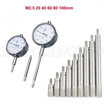 5pcs M2.5 HSS Dial Indicator Extension Rods (20mm, 40mm, 60mm, 80mm, 100mm)