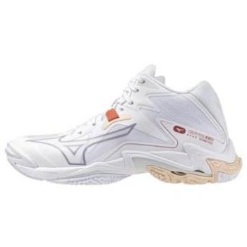 Mizuno Wave Lightning Z8 Mid Chaussures de Volleyball Indoor Femme Blanc/Aleutian/CloudPink