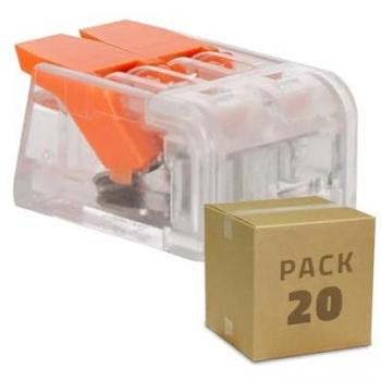 Efectoled - Connecteurs Rapides 20 unités 2 Entrées Câble Électrique 0.08-4mm² Orange