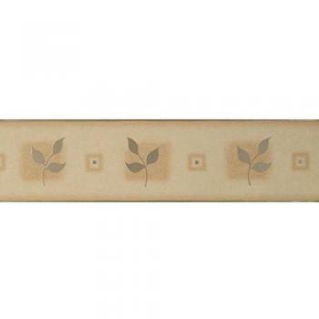 Silver Floret Beige Leaf Border