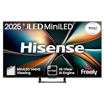 75U7QTUK HISENSE 75 Smart MiniLED 144Hz HDR TV – Silver/Gray
